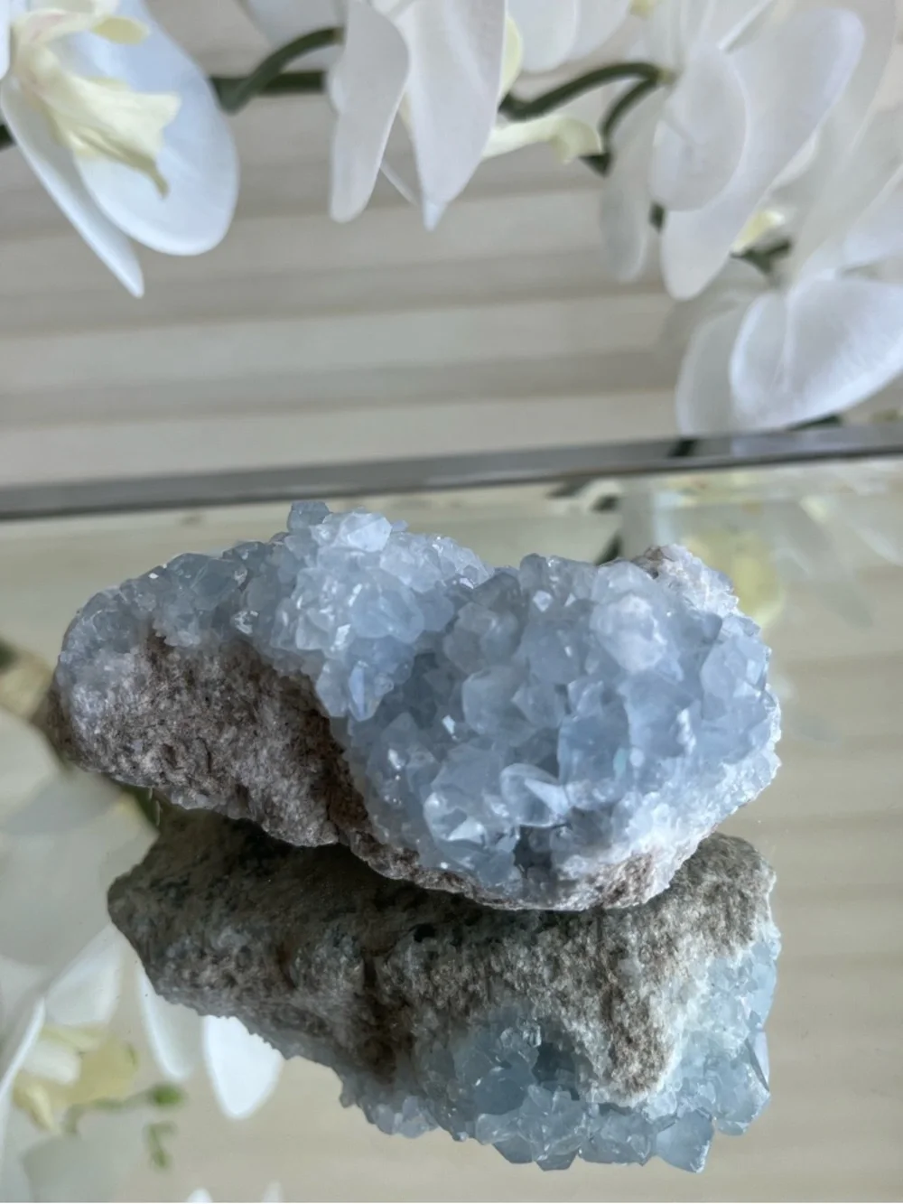 Raw Madagascar Blue Celestite Cluster - Picture 6 of 9